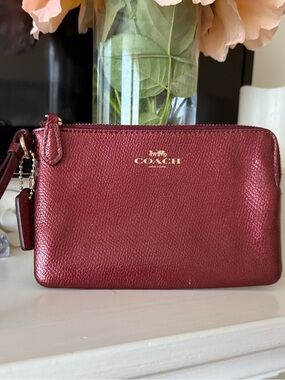 Coach leather wristlet